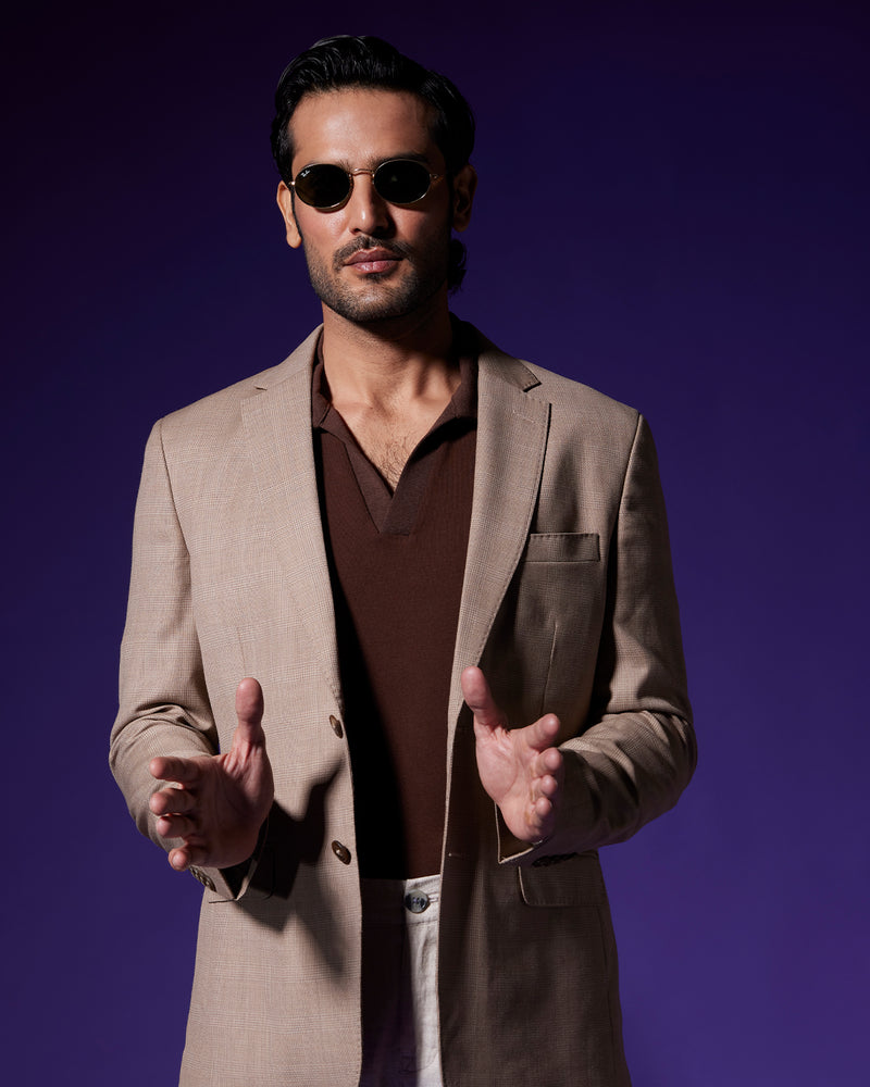 The Canyon Blended Wool Blazer - Khaki