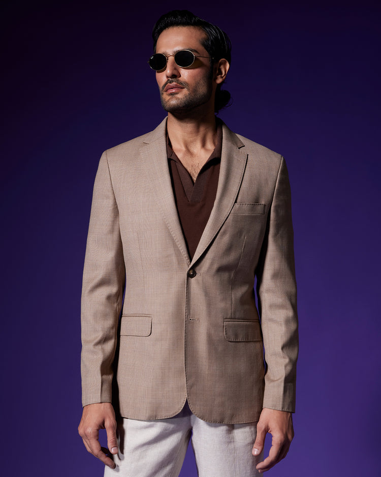 The Canyon Blended Wool Blazer - Khaki