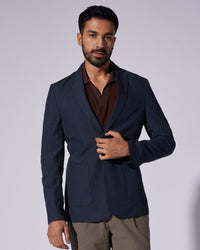 The Rockwell Houndstooth Blazer - Blue