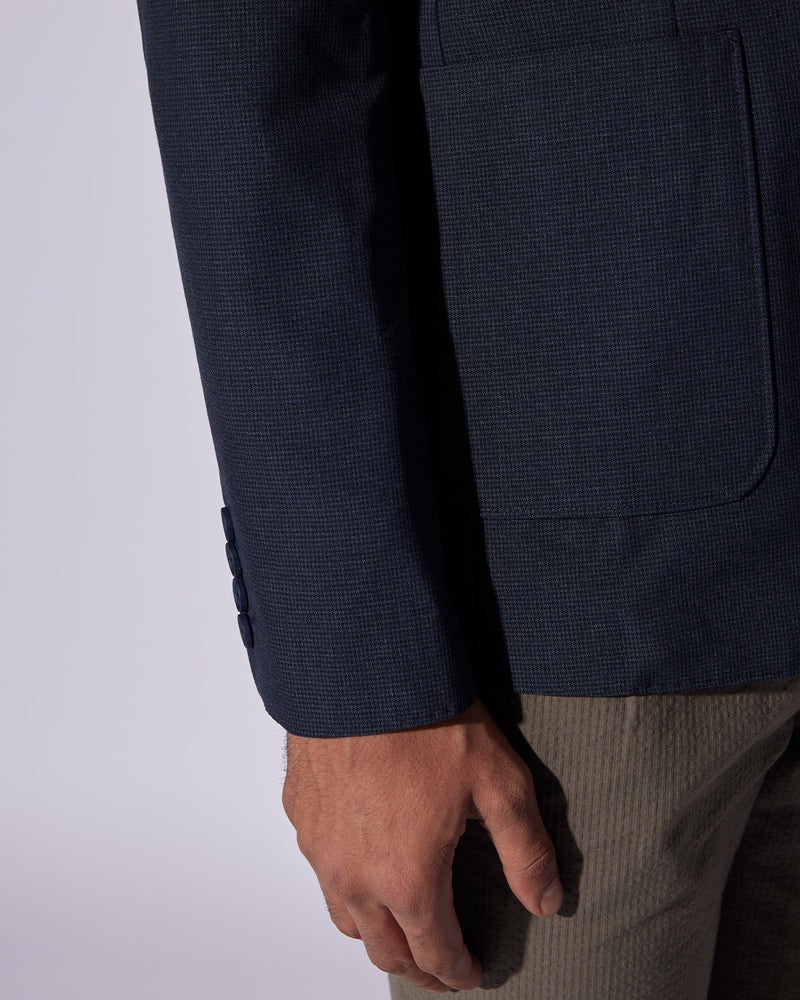 The Rockwell Houndstooth Blazer - Blue