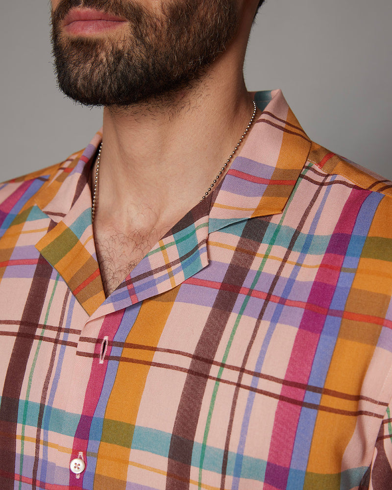 Japanese Pink Multicoloured Checked Shirt