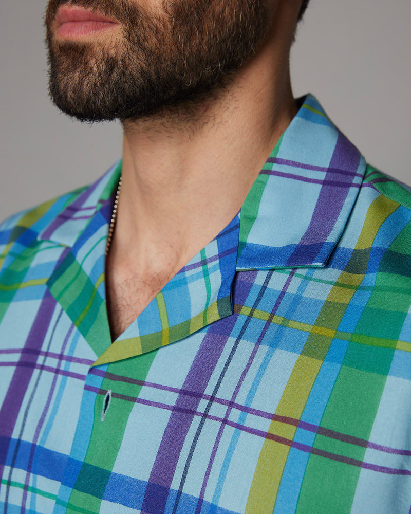 Japanese Blue Multicoloured Checked Shirt