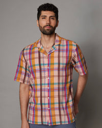 Japanese Pink Multicoloured Checked Shirt