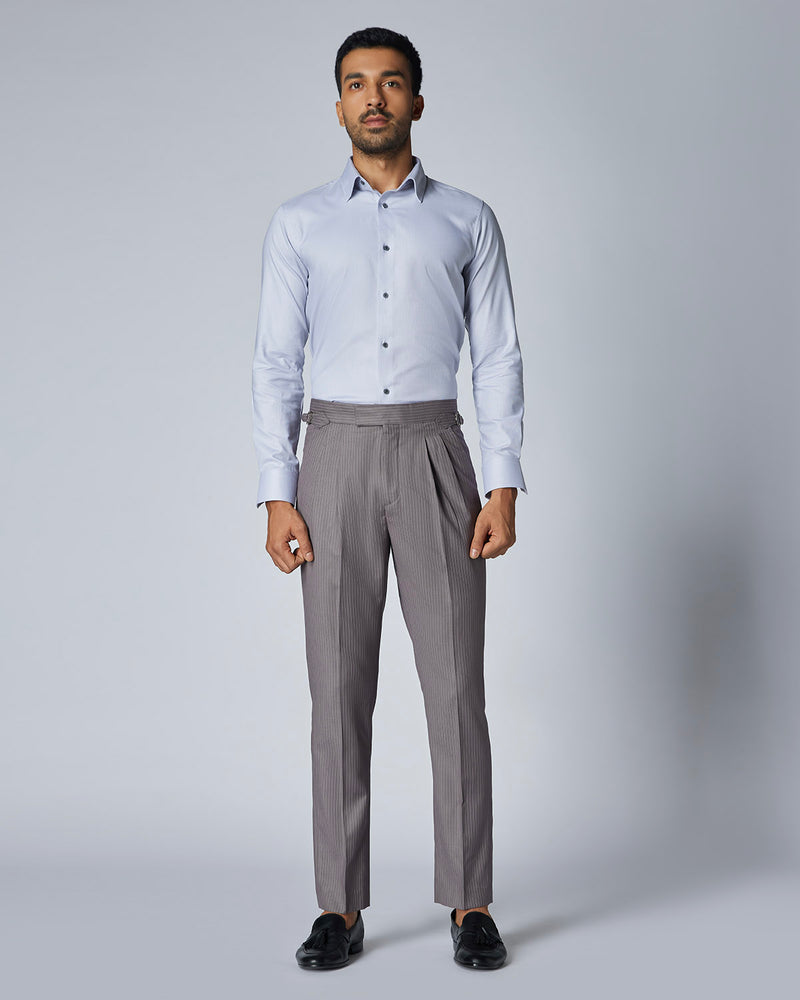 Concord Striped Neapolitan Dress Pants - Grey