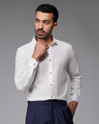 White Lyocell Twill Shirt