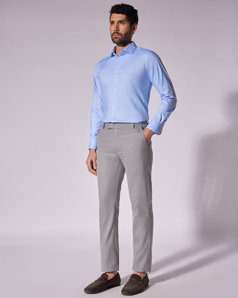 Blue Wrinkle-Free Stretch Twill Shirt