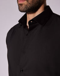 Black Wrinkle-Free Stretch Twill Shirt