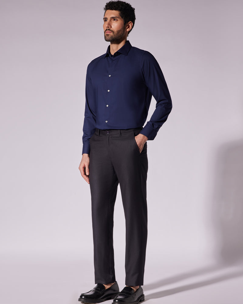 Navy Wrinkle Free Stretch Shirt