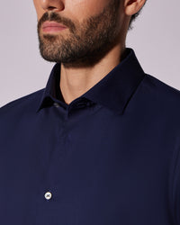 Navy Wrinkle-Free Stretch Twill Shirt