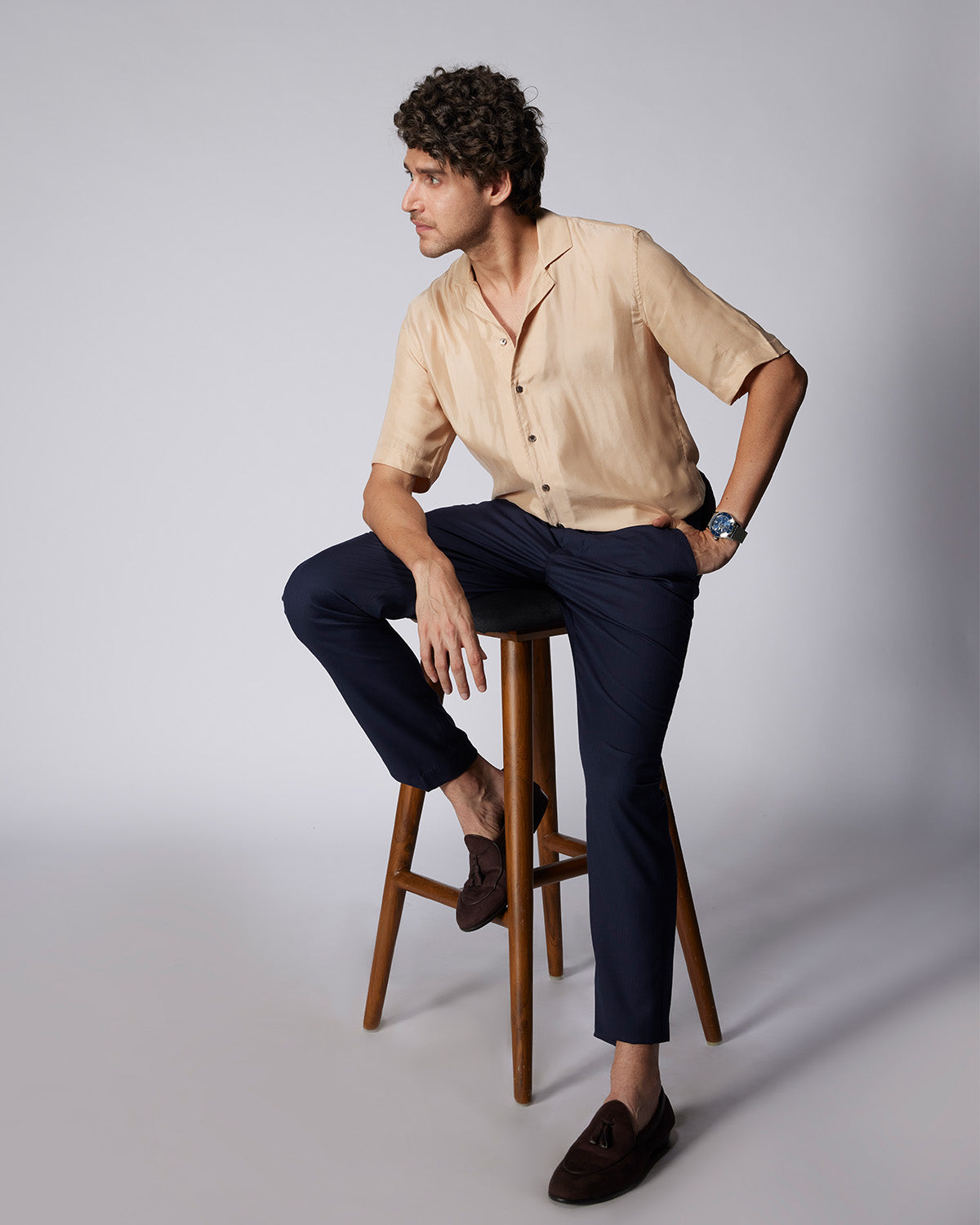 Cupro Twill Shirt - Beige