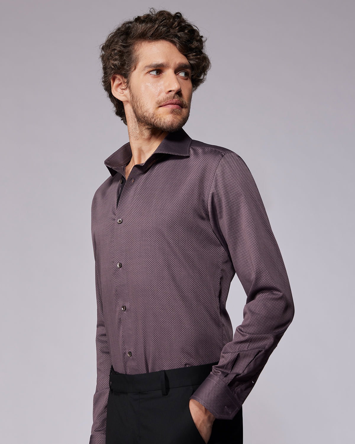 Stretch Dobby Shirt - Mauve