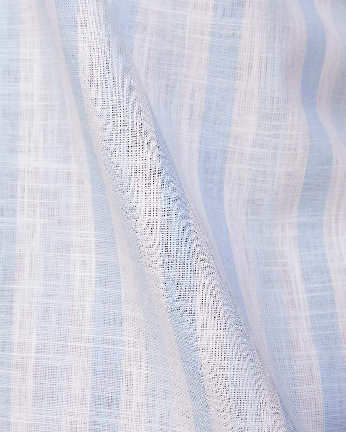 Slubby Cotton Striped Shirt - Light Blue