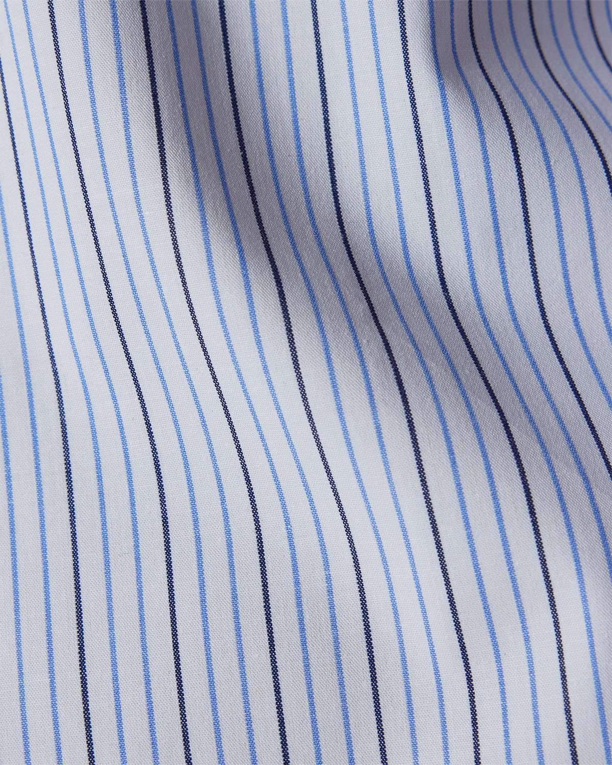 4-way Stretch Cotton Striped Shirt - Blue & Navy