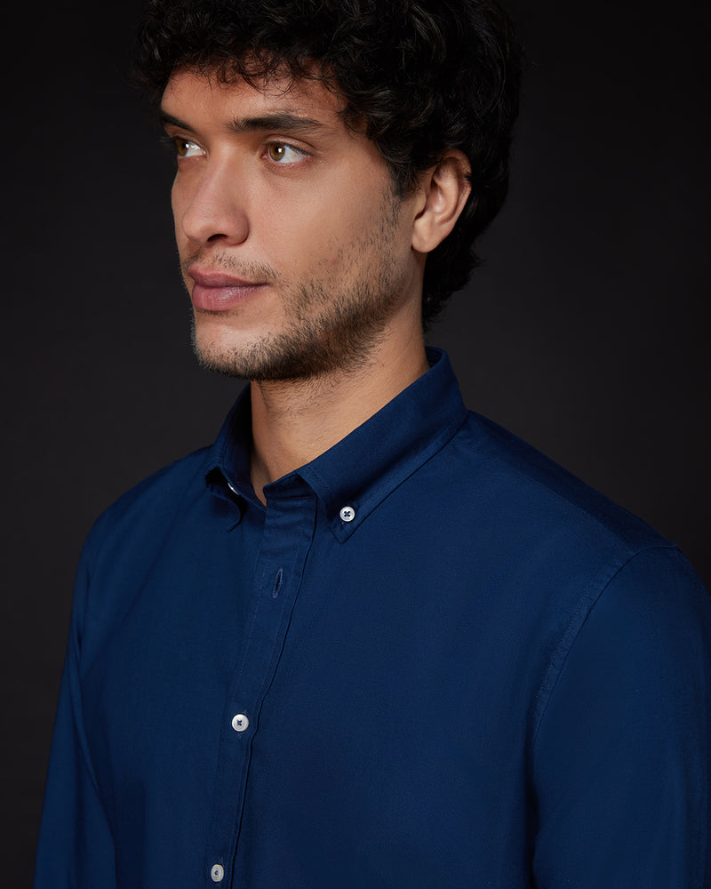 Washed Oxford Shirt - Navy