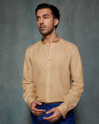 Soft Washed Linen Shirt - Khaki