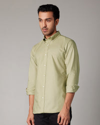 Light Olive Washed Oxford Shirt