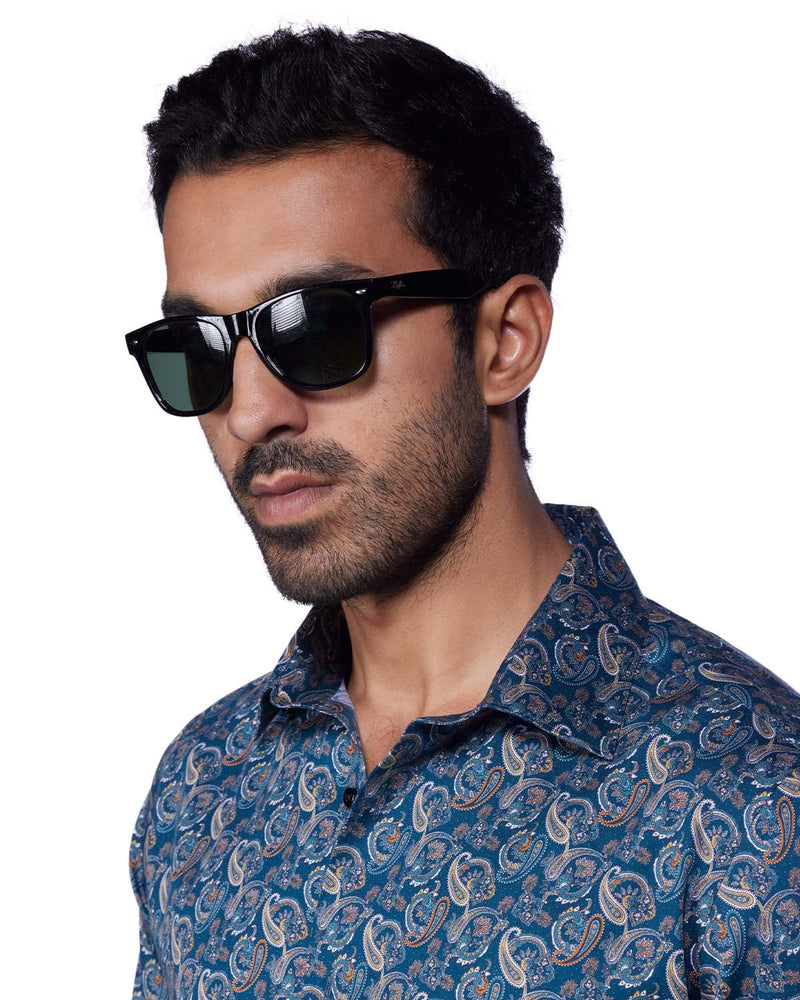 Paisley Printed Shirt - Navy