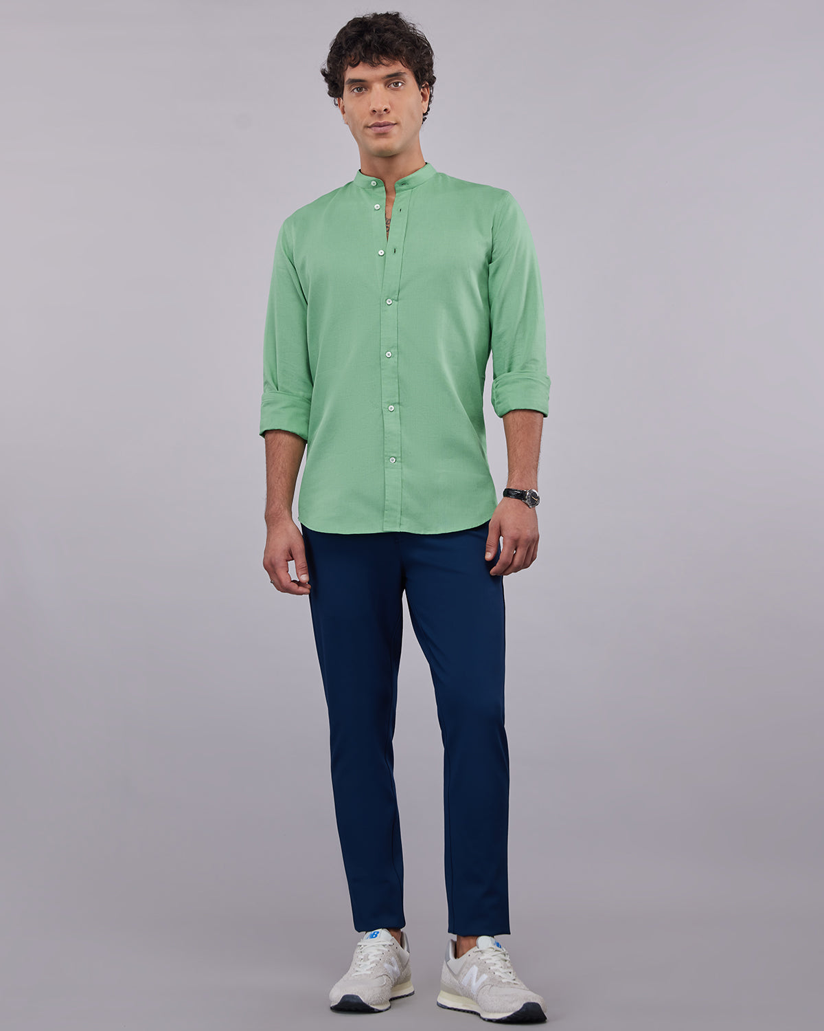 Cotton Linen Shirt - Light Green