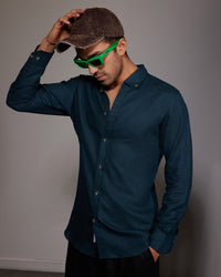 Soft Washed Linen Shirt - Bottle Green