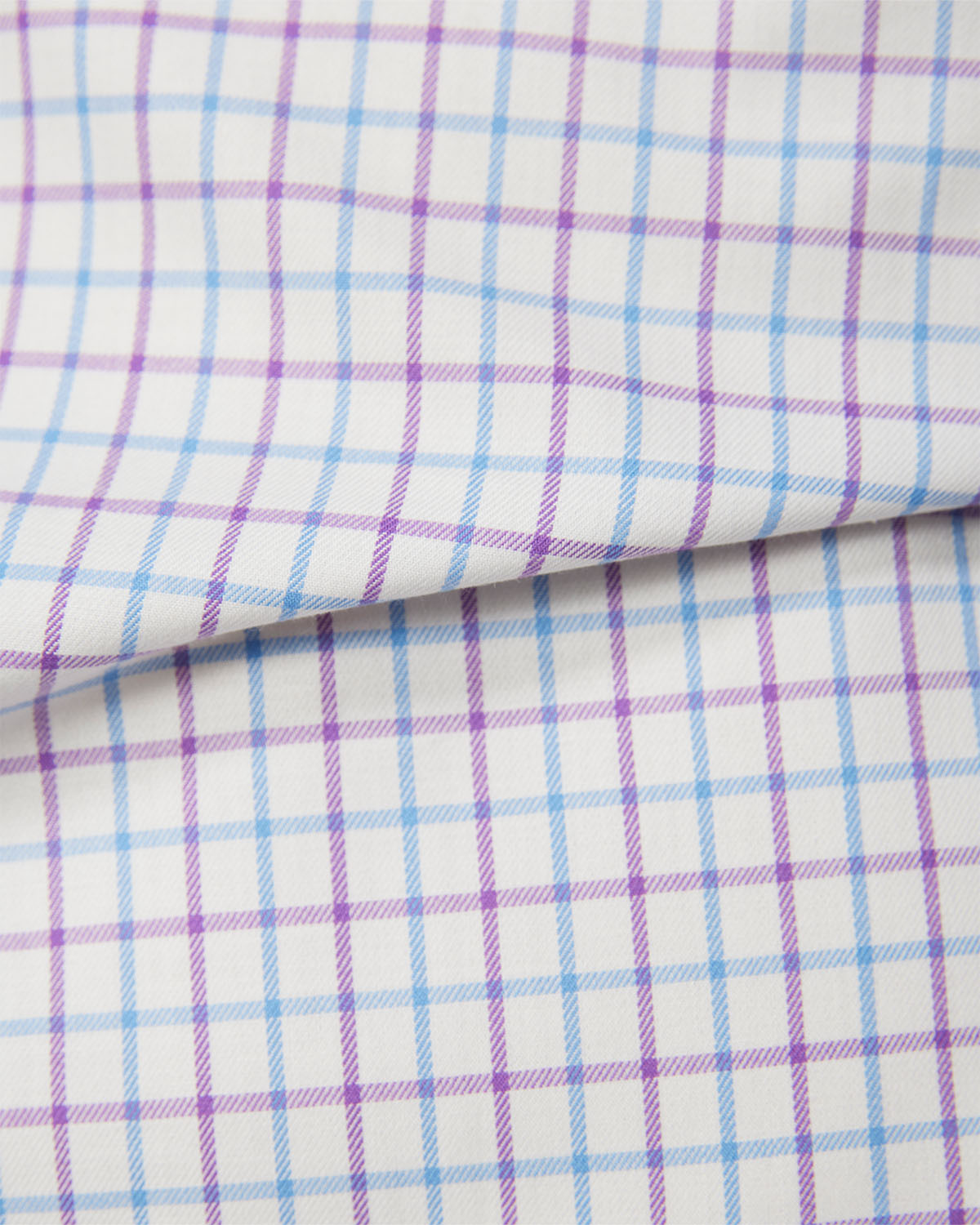 Cotton Checked Shirt - Blue & Purple