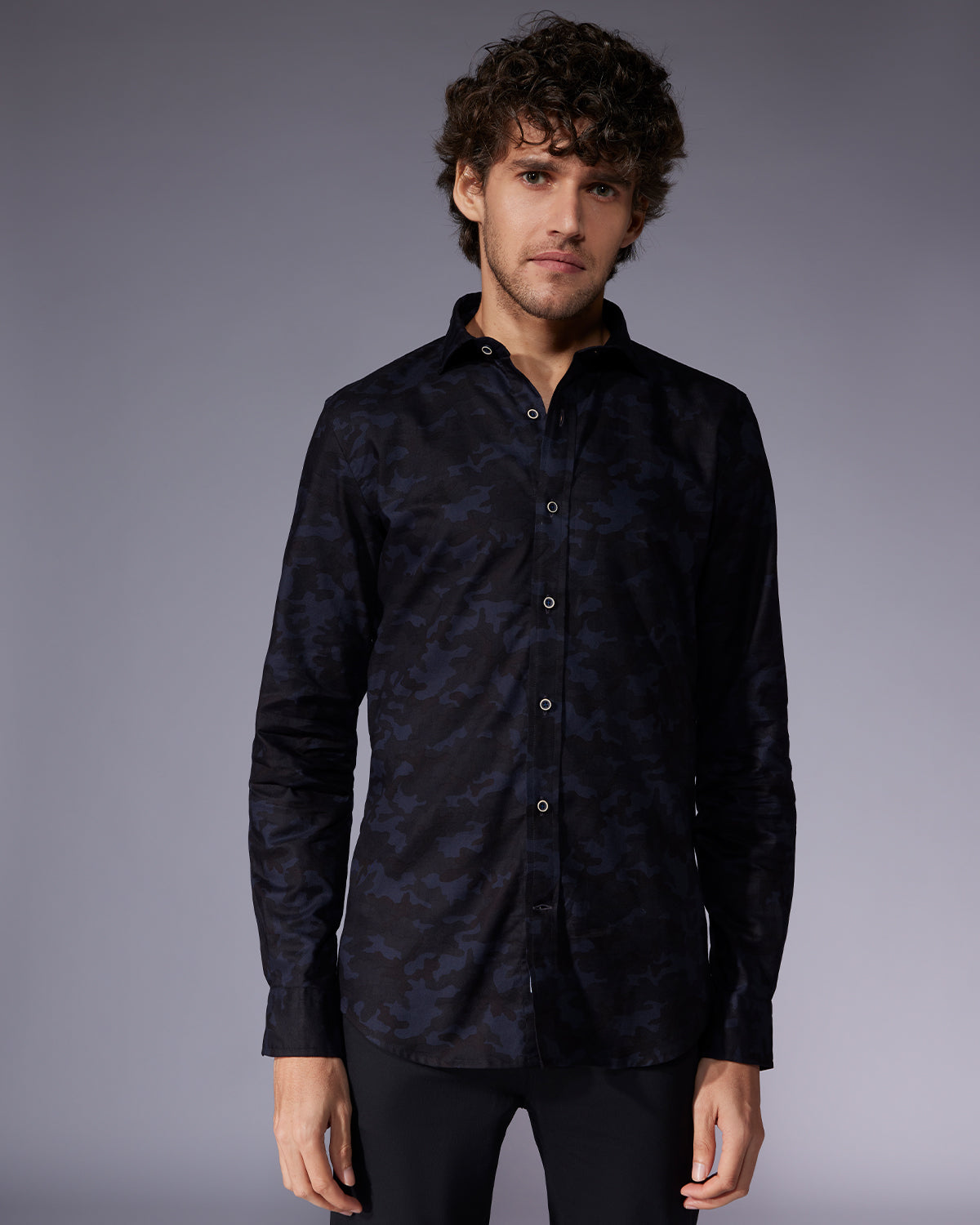 Japanese Camo Printed Shirt - Blue