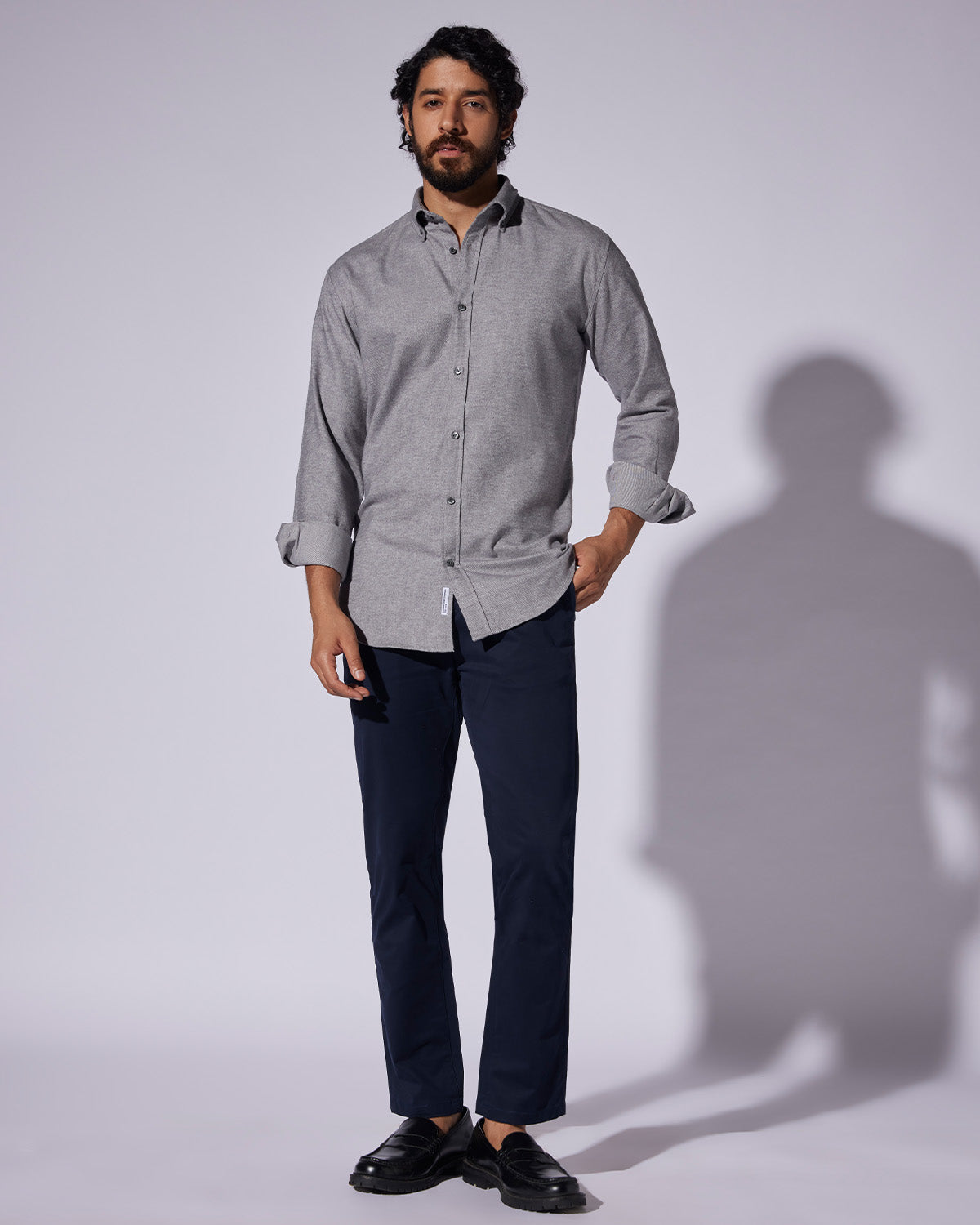 Japanese Brushed Twill Shirt - Grey