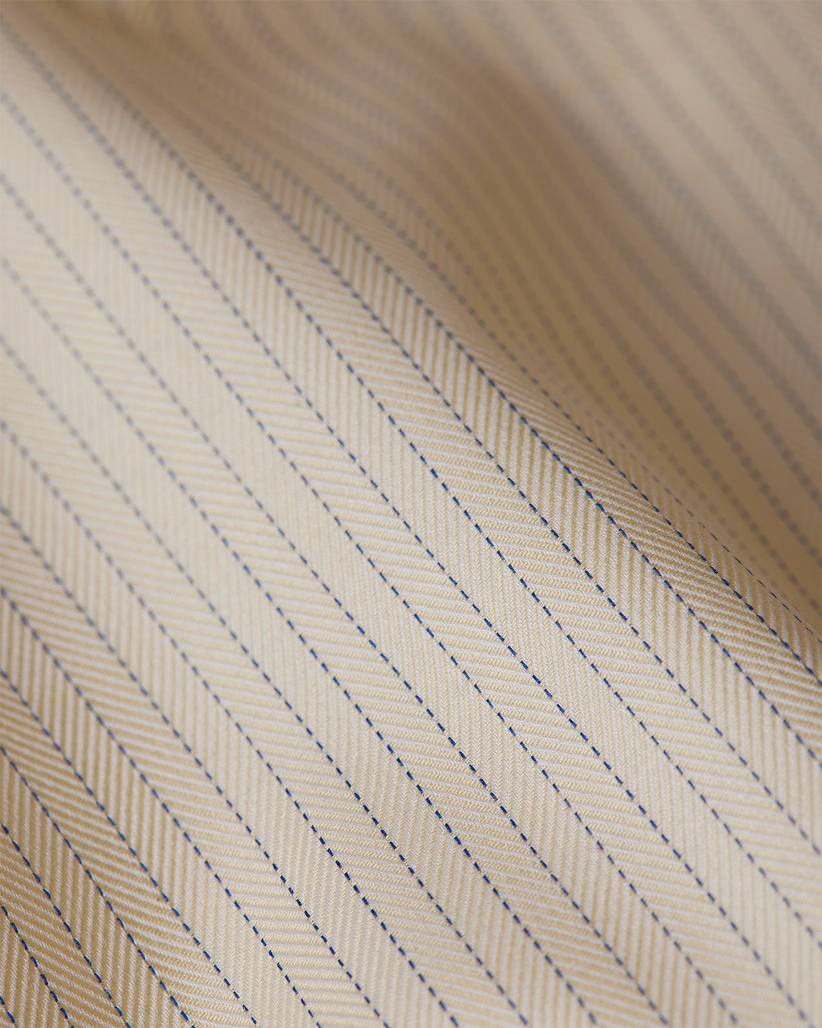 Marlowe Herringbone Striped Shirt - Yellow & Dark Blue