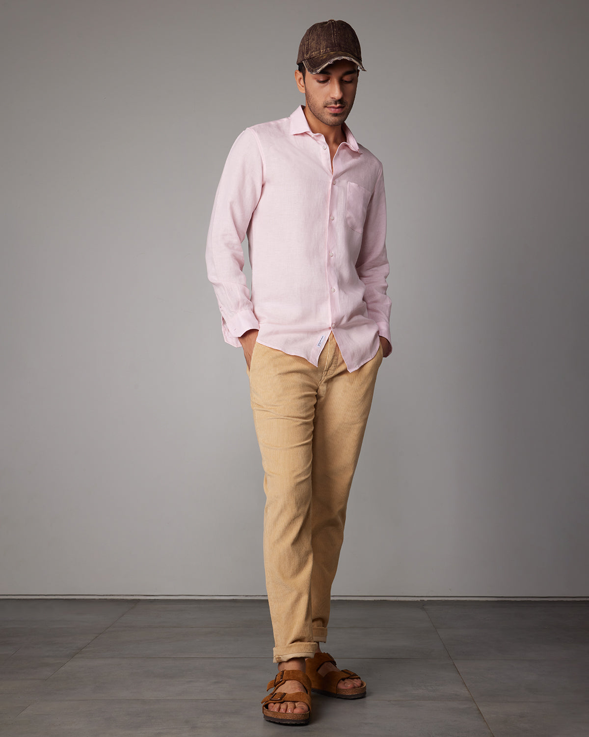 Soft Washed Linen Shirt - Pink