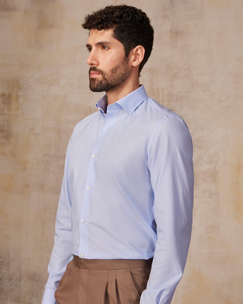 Japanese Pinstriped Shirt - White & Blue