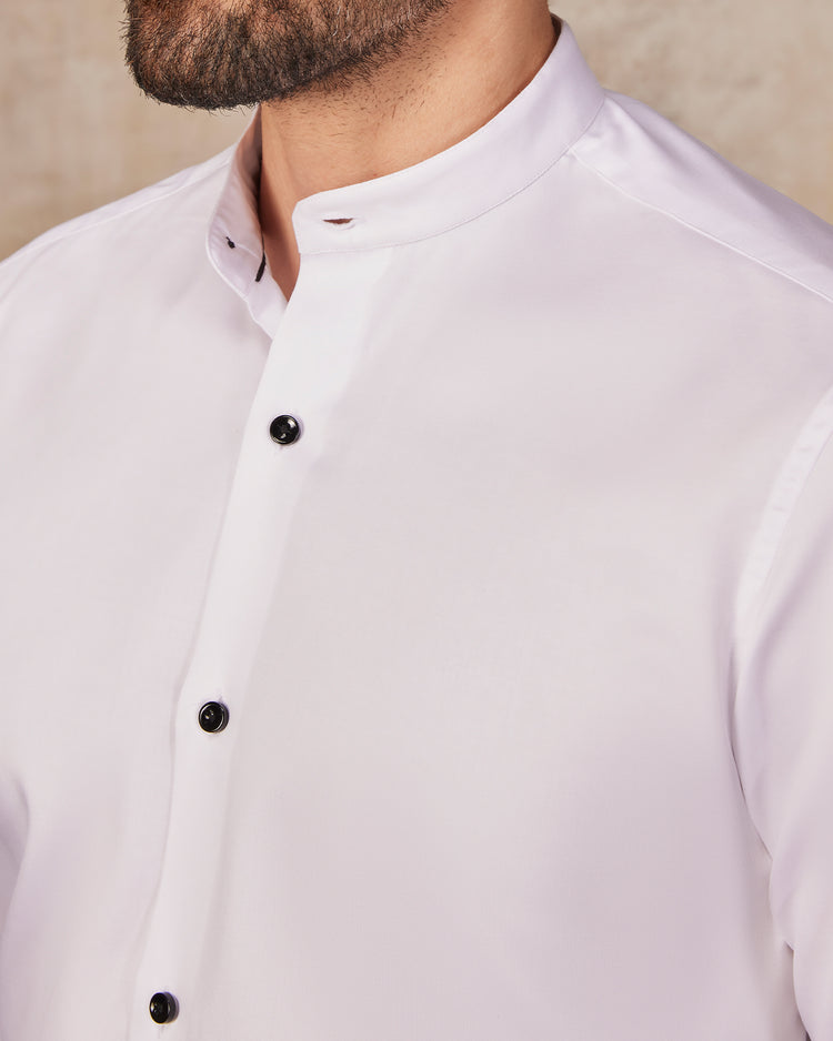 Cotton Satin Shirt - White