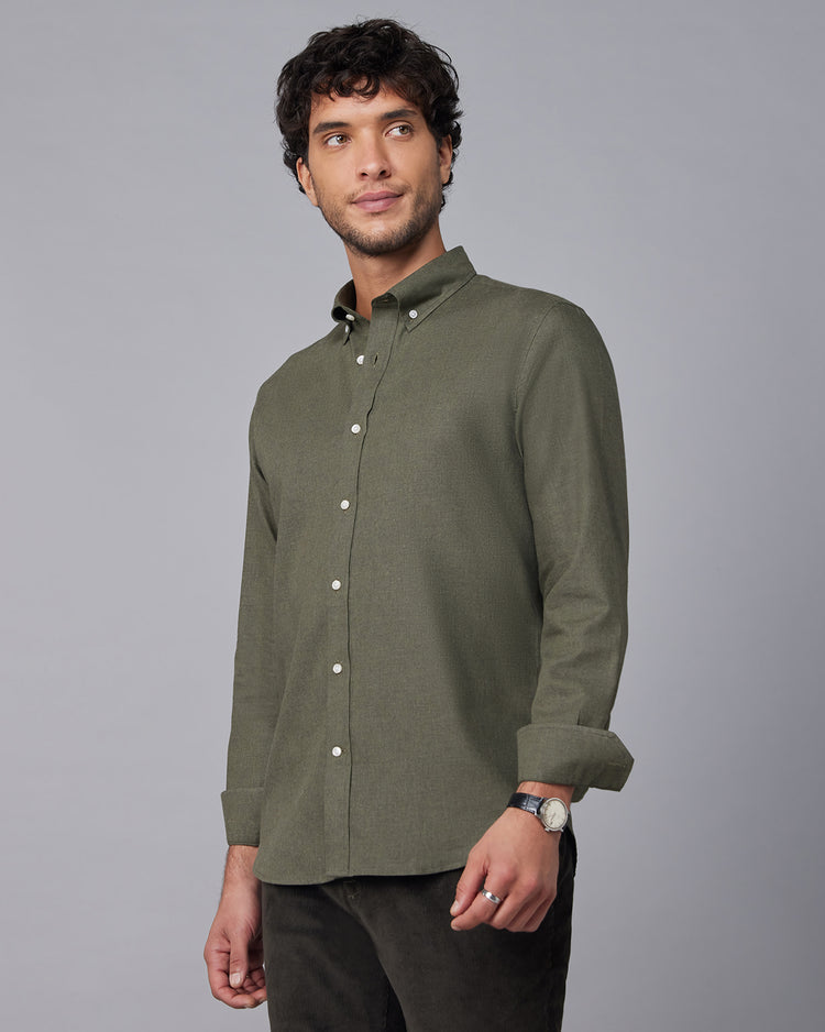 Brushed Twill Shirt - Green