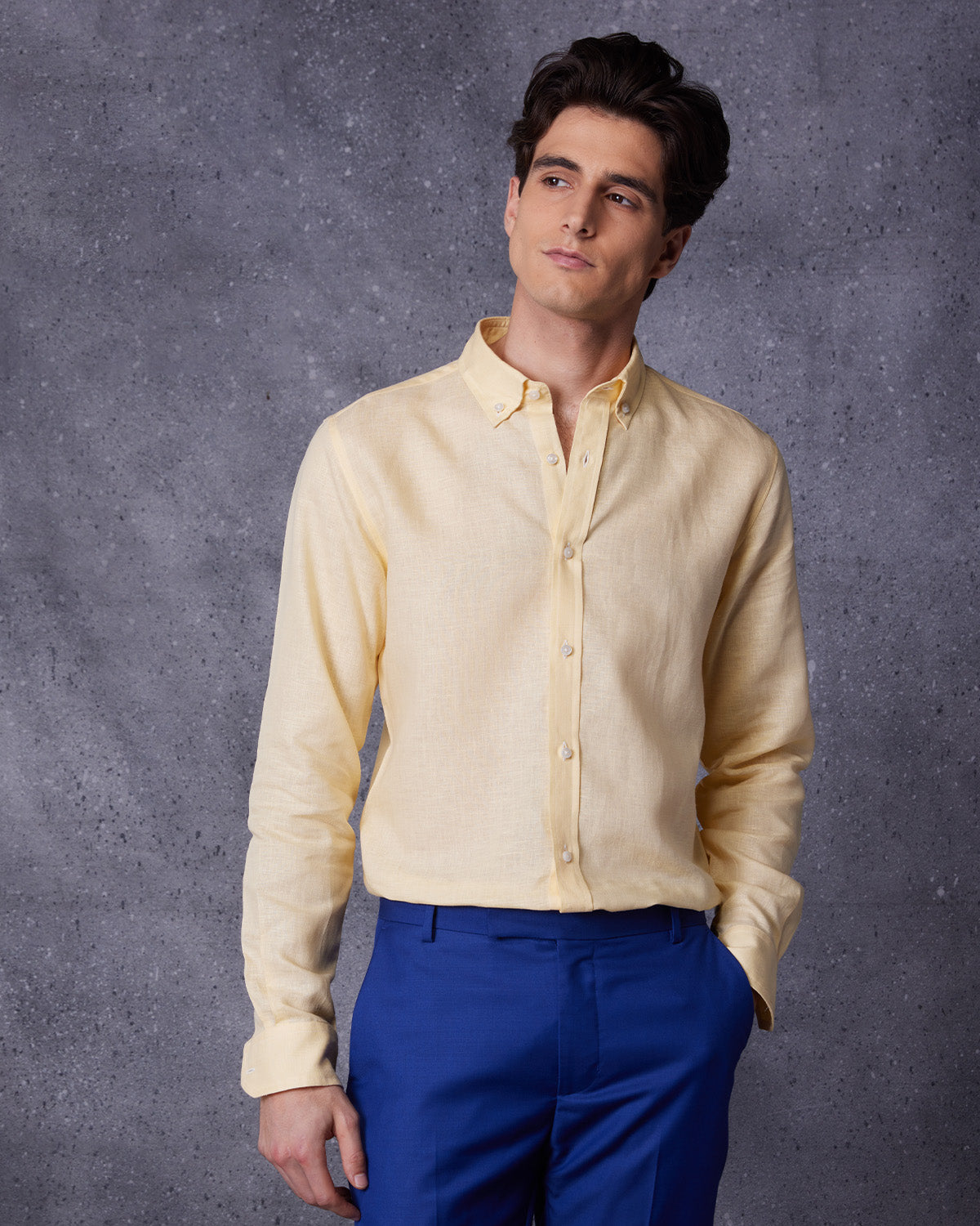 Soft Washed Linen Shirt - Yellow