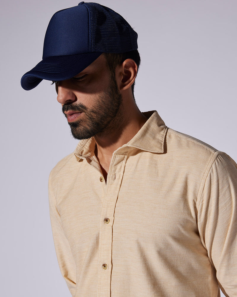 Cotton Corduroy Shirt - Beige Melange