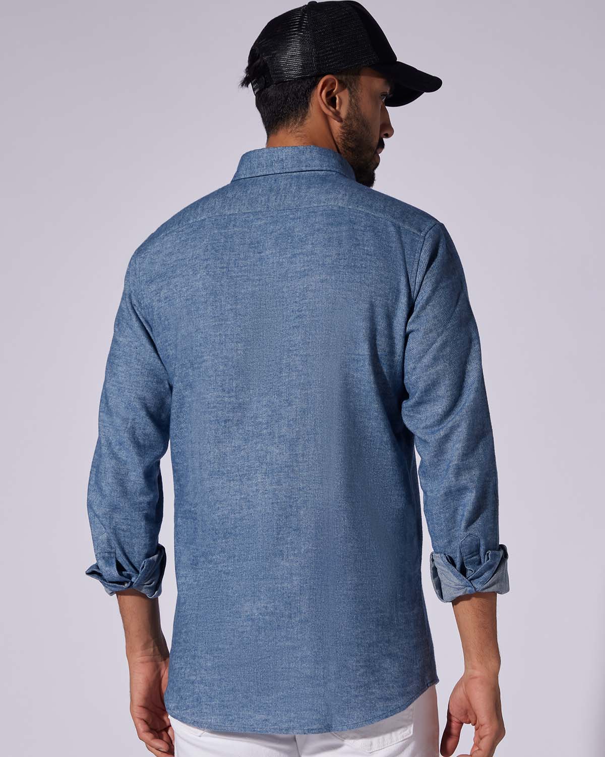 Japanese Brushed Twill Shirt - Blue