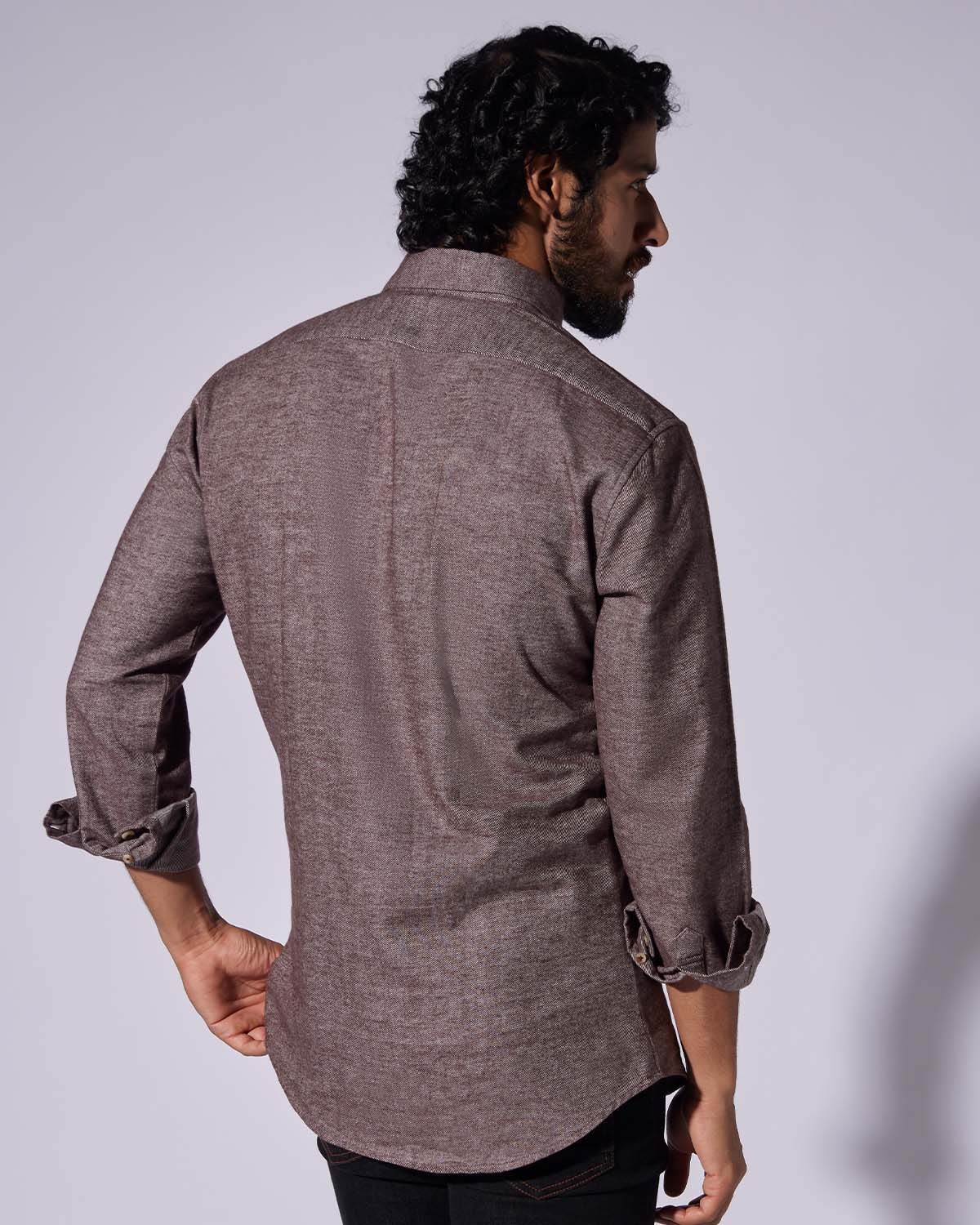 Japanese Brushed Twill Shirt - Brown