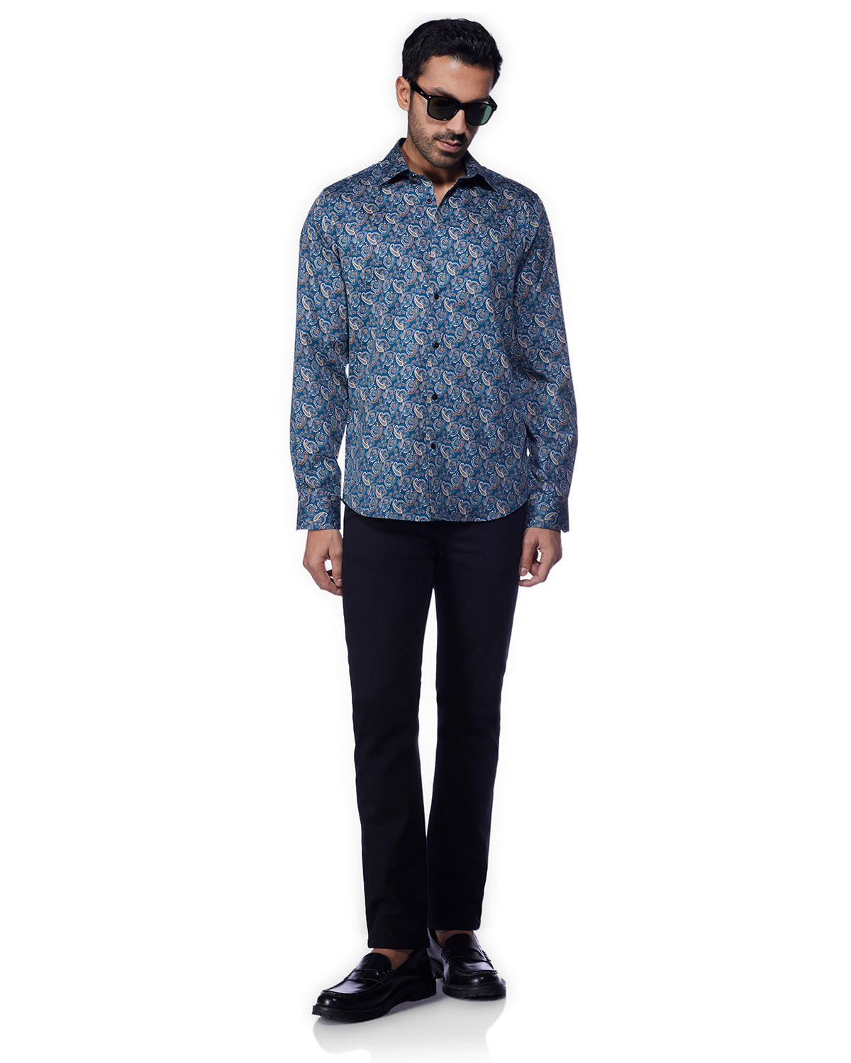 Paisley Printed Shirt - Navy