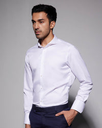 Luthai Wrinkle Free Gossamer Dobby Shirt - White