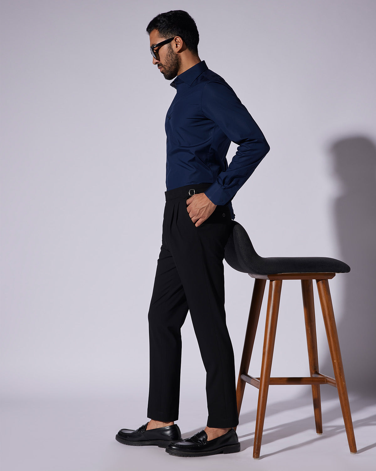 Cotton Poplin Shirt - Dark Blue