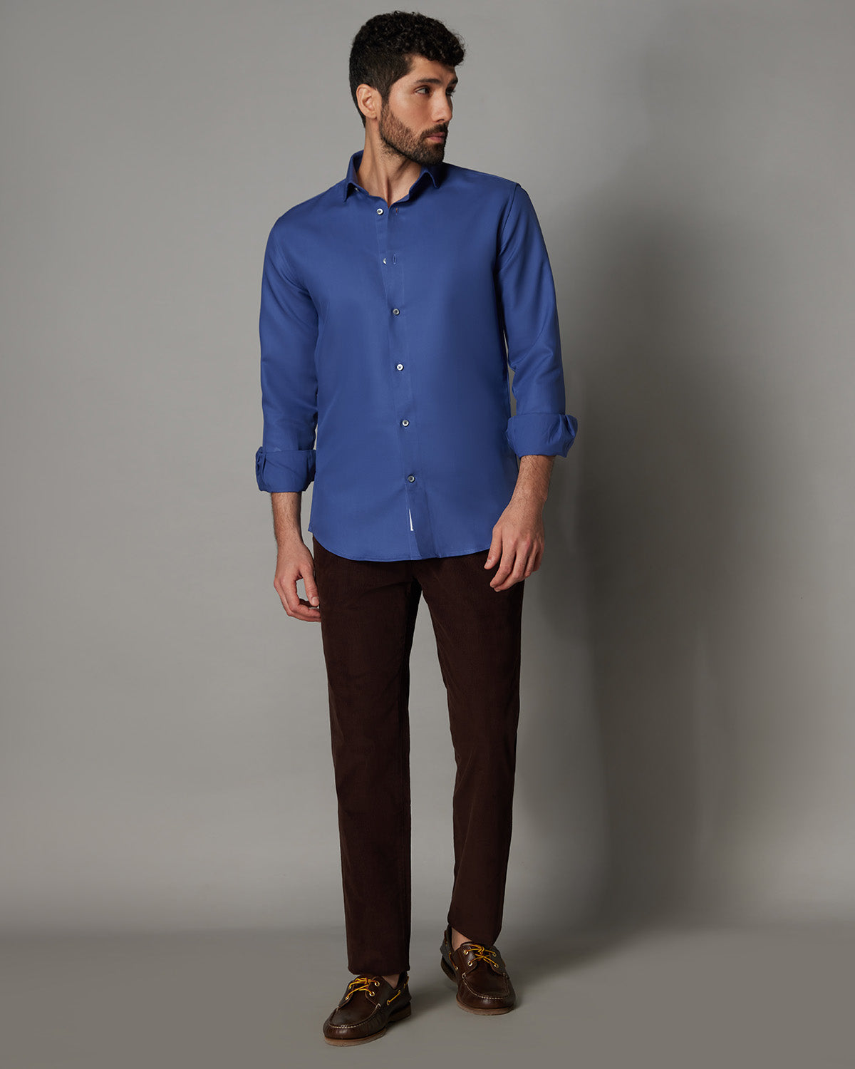 Cotton Twill Shirt - Mid Blue