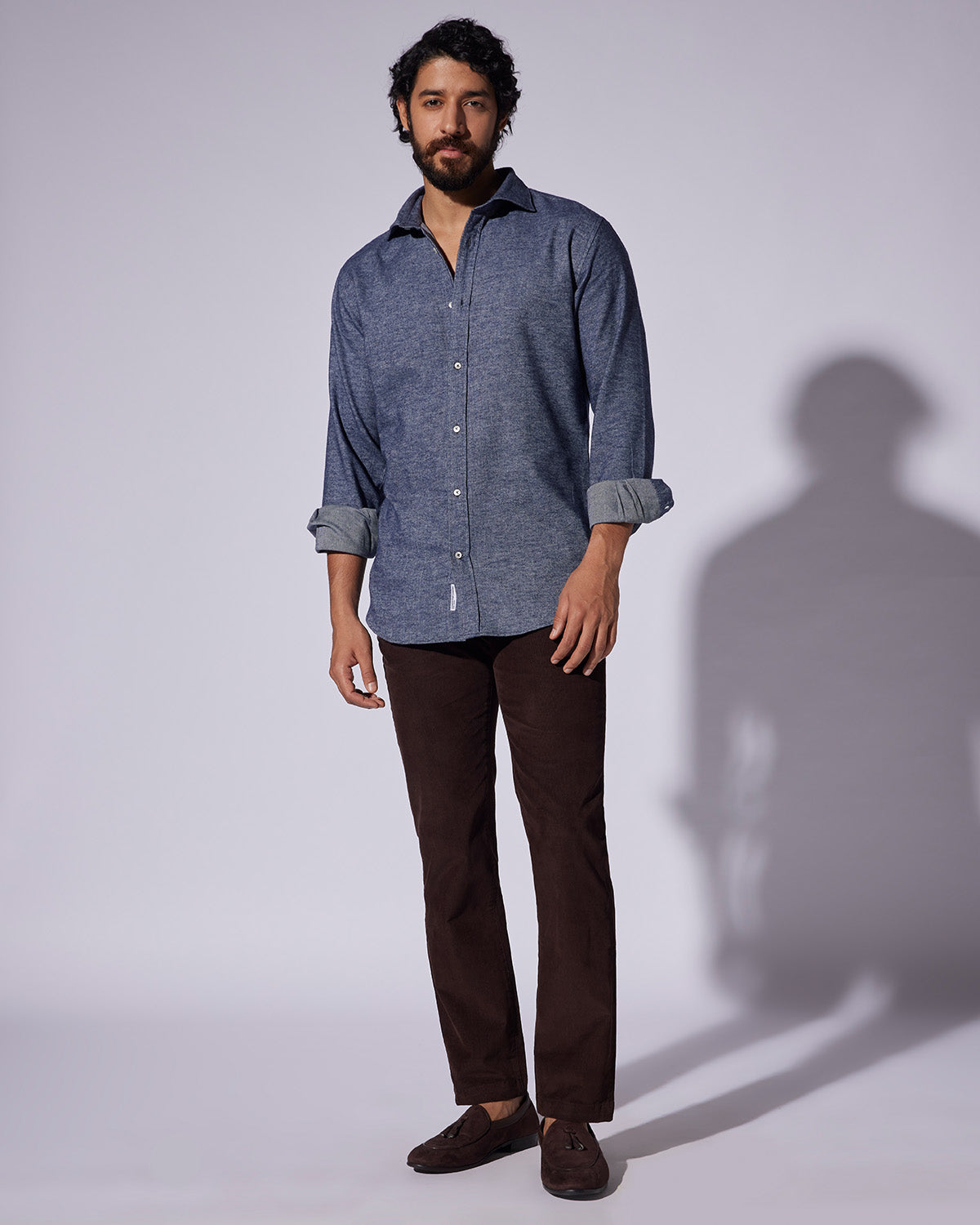 Japanese Brushed Twill Shirt - Navy