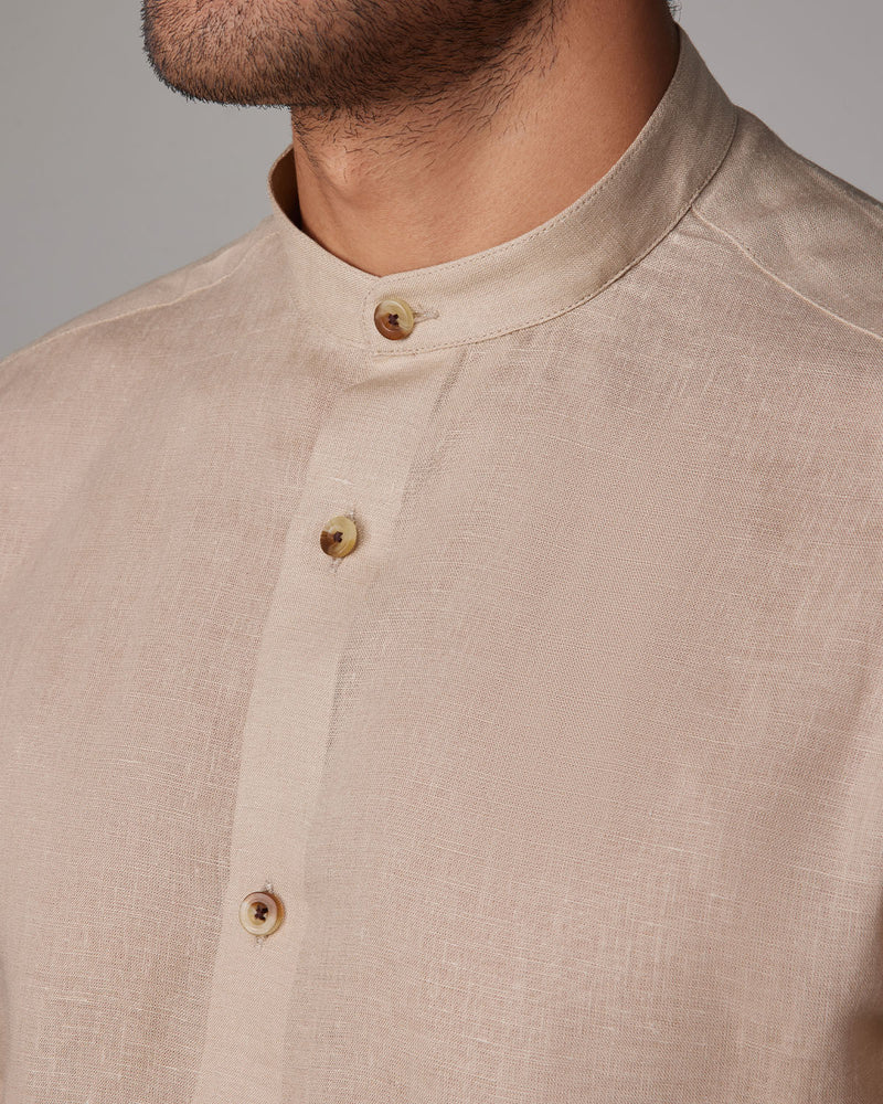 Soft Washed Linen Shirt - Beige