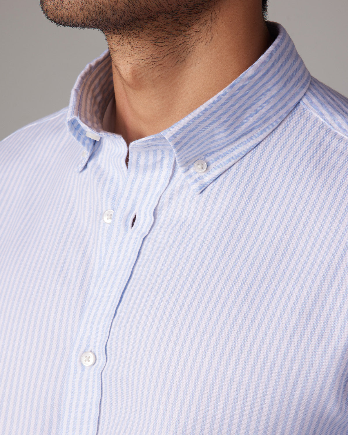 Oxford Striped Shirt - Light Blue