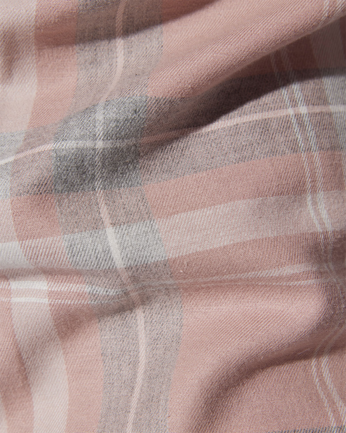 Brushed Checked Shirt - Peach & Grey