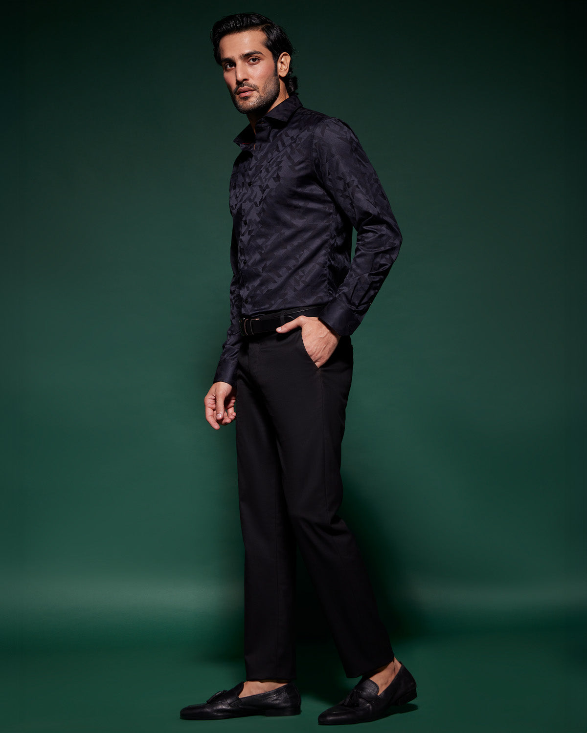 Jubilee Jacquard Shirt - Black