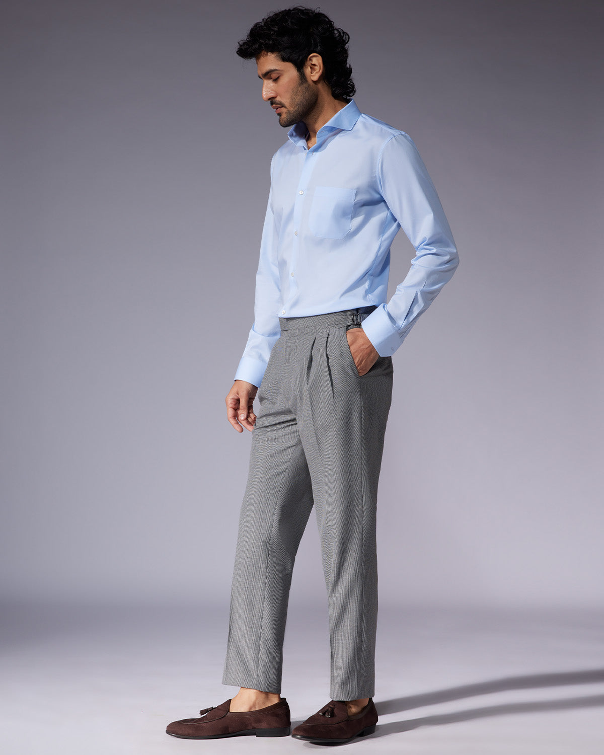 Stretch Twill Shirt - Light Blue