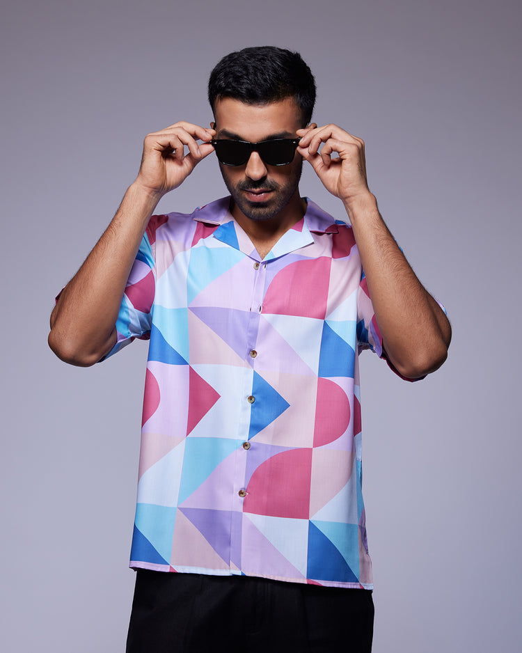 Pastel Geometric Printed Shirt