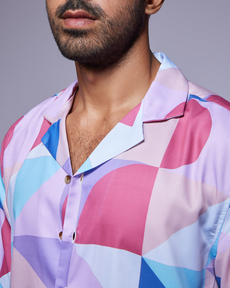 Pastel Geometric Printed Shirt