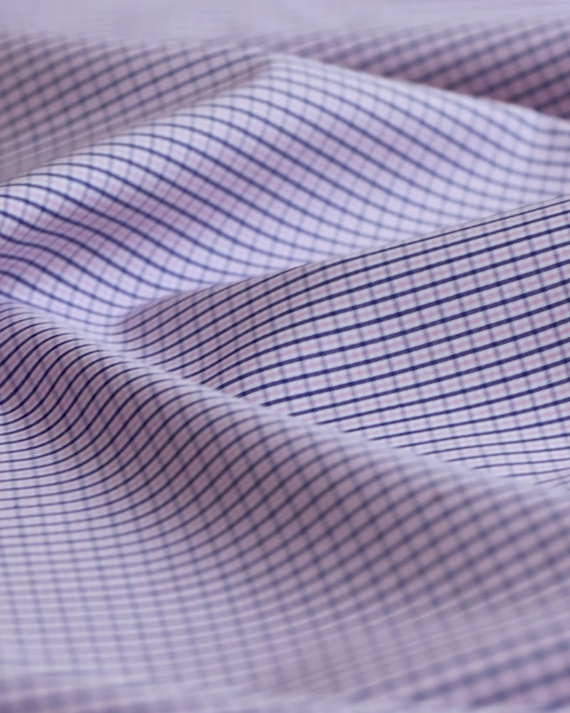 Eris Oxford Checked Shirt - Navy & Pink