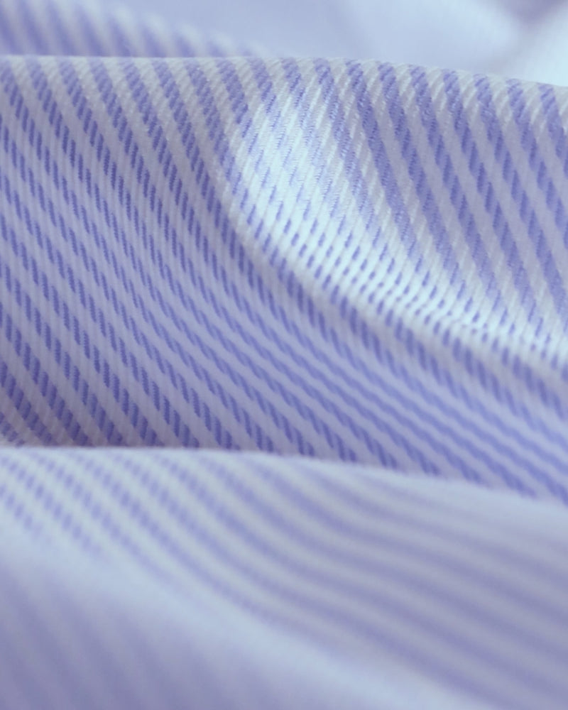 Granger Twill Striped Shirt - Blue & White