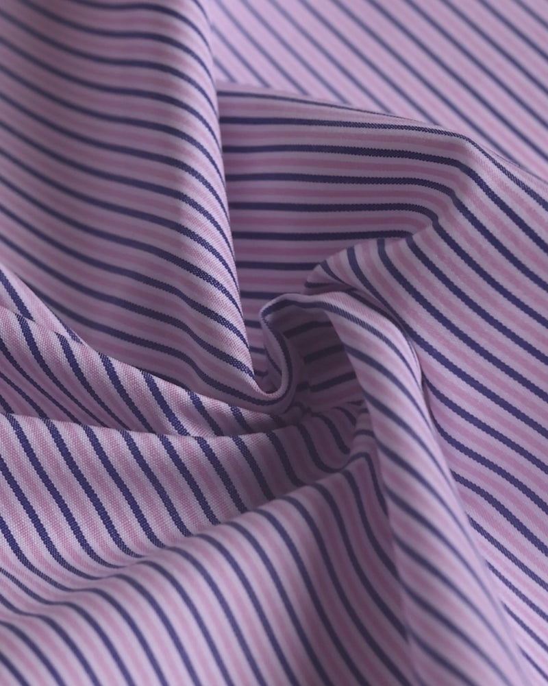 Antares Oxford Striped Shirt - Navy & Pink